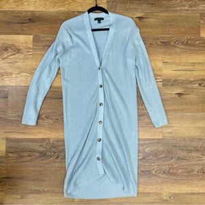 Ann Taylor Long button down knit Cardigan size S EUC